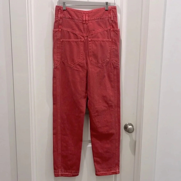 NWT Isabel Marant Étoile Tess High Rise Red Denim Jeans Sz 34 US 2 - Picture 8 of 11